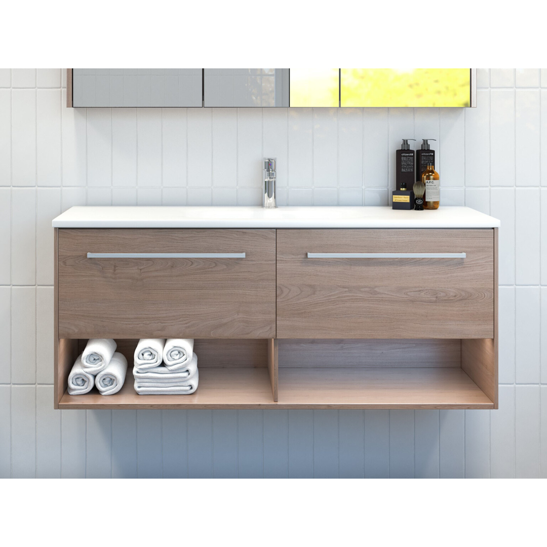 Timberline Kansas Wall Hung Vanity 1200mm Double Bowl