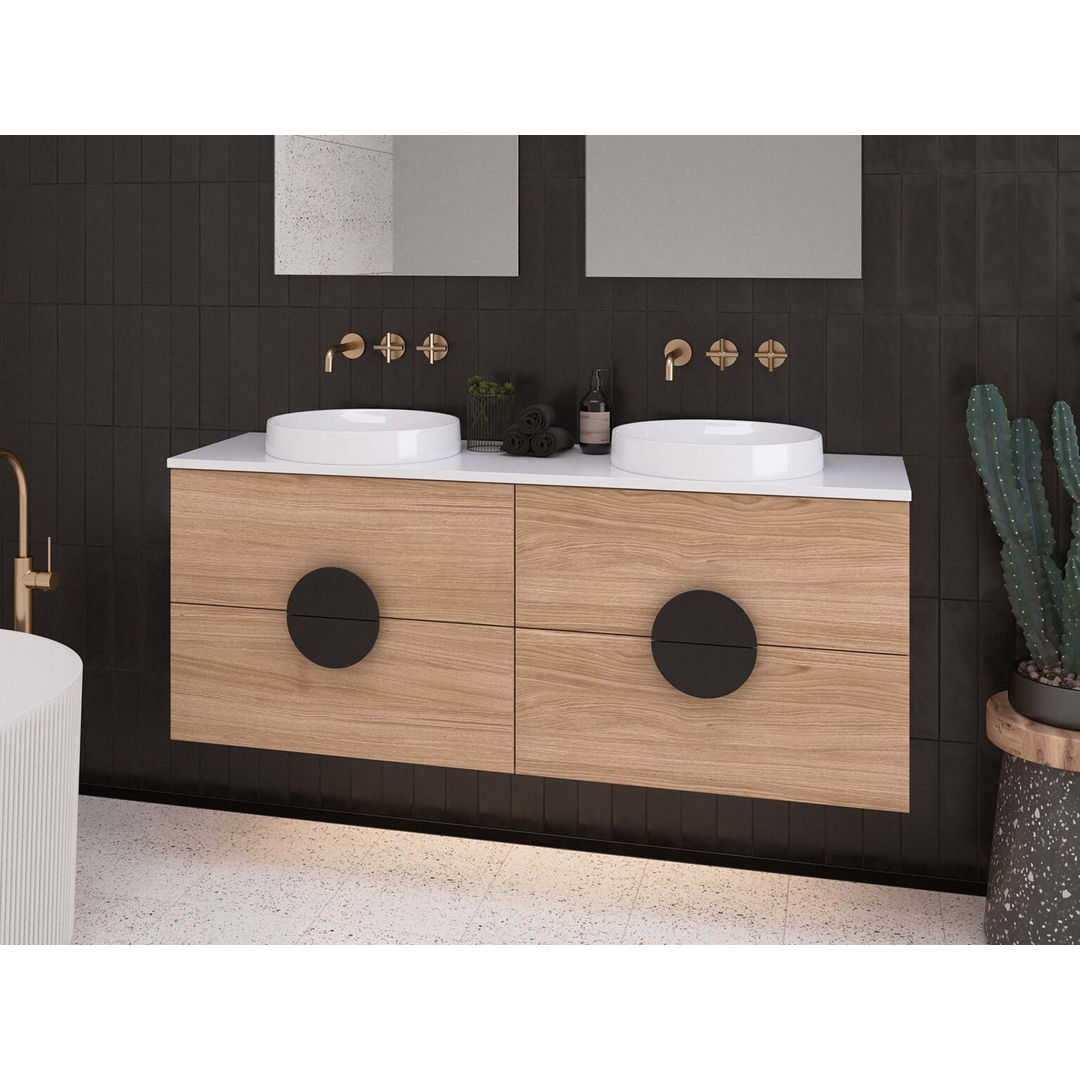 Timberline Oxbow Wall Hung Vanity 1500mm Double Bowl