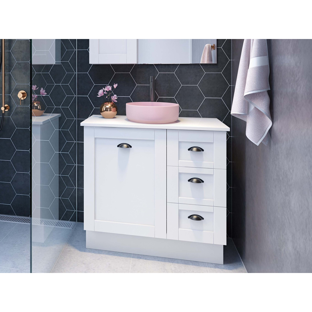 Timberline Victoria 900 Vanity Silk Top Ceramic Basin Floor Standing