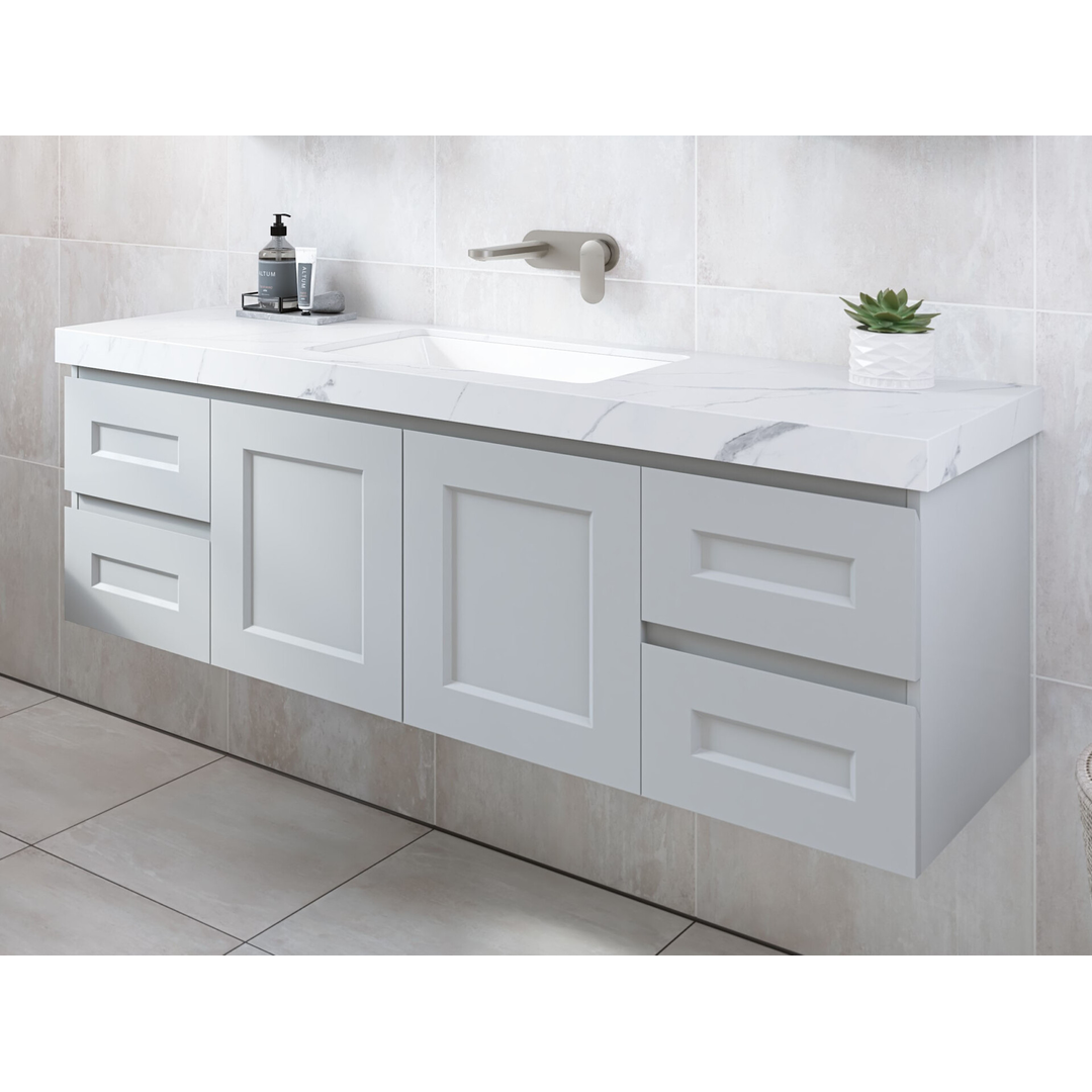 Timberline Victoria Wall Hung Vanity 1500mm Centre Bowl