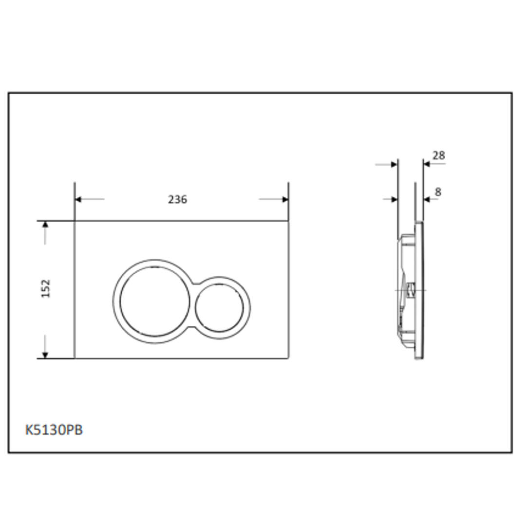 TOTO B&H Flush Panel Matt Black (Round) K5130Mb