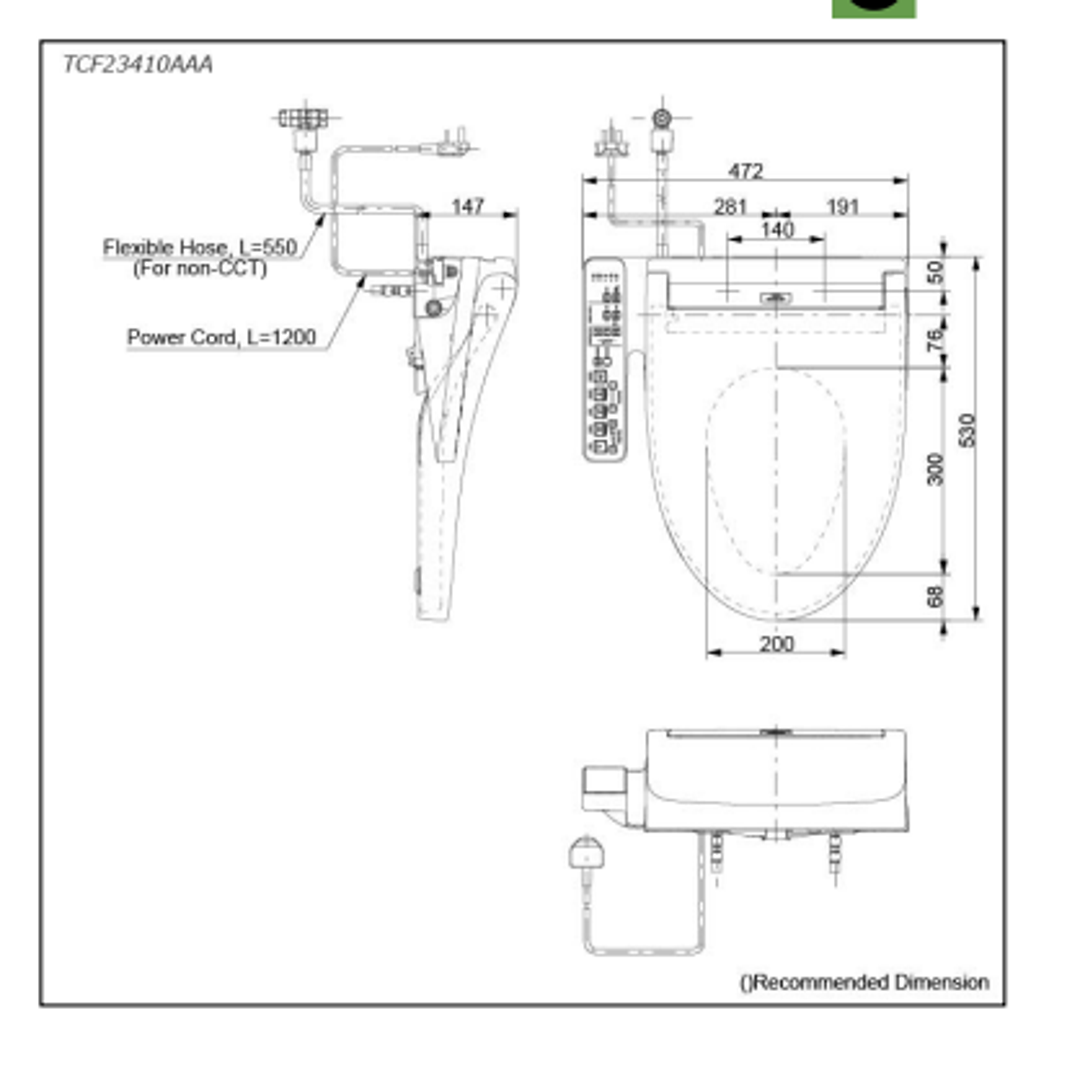 TOTO C2 Washlet Elongated with Side Control