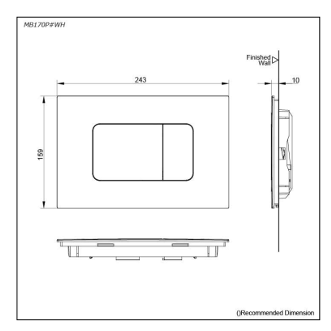 TOTO In-Wall Flush Panel ABS Matt White MB170P#WH