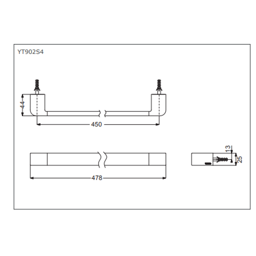 TOTO G Series Round Towel Bar 450mm Yt902S4