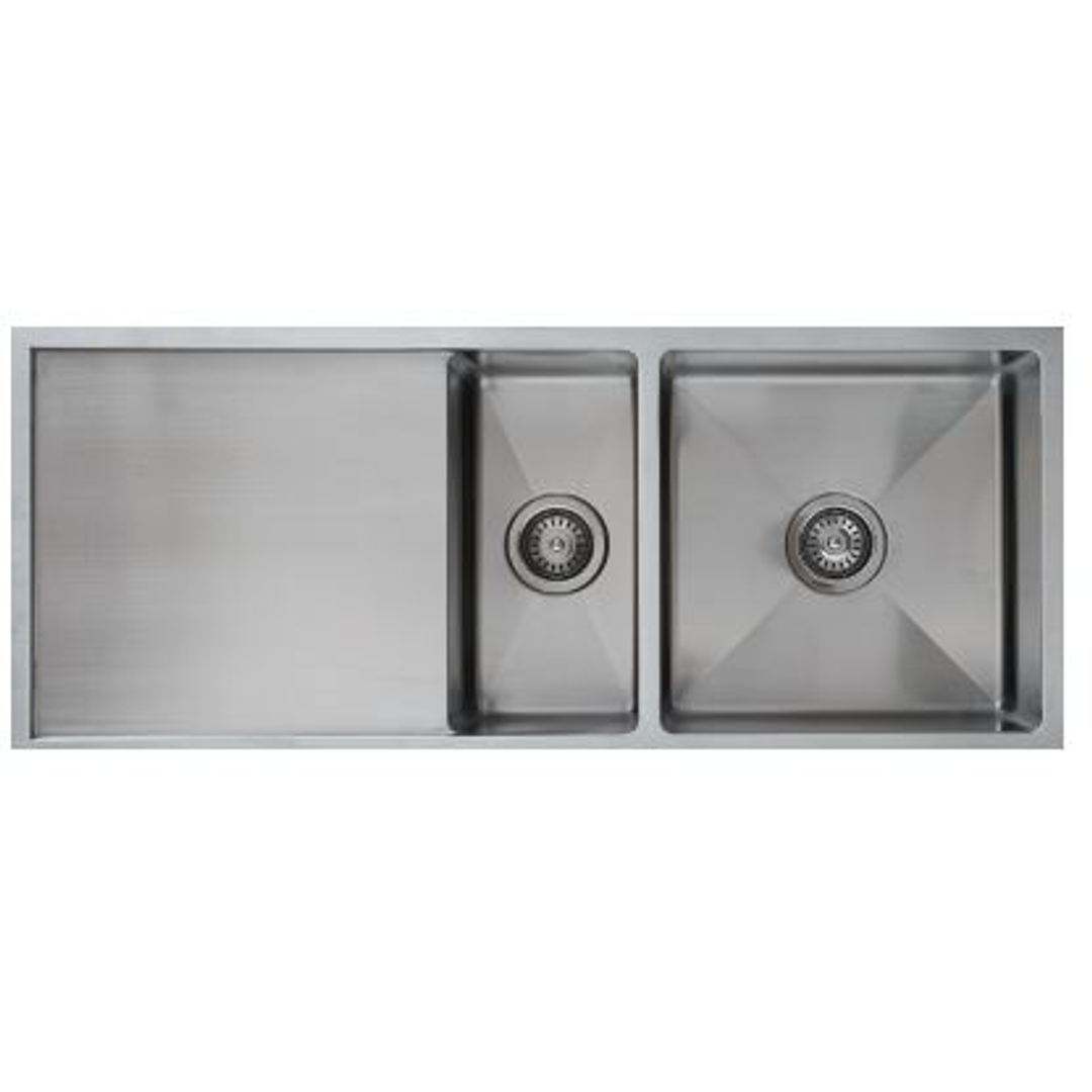 Interchange Uptown 250 Double Bowl Sink & Drainer Radius Corner - 1100 X 450 X 250