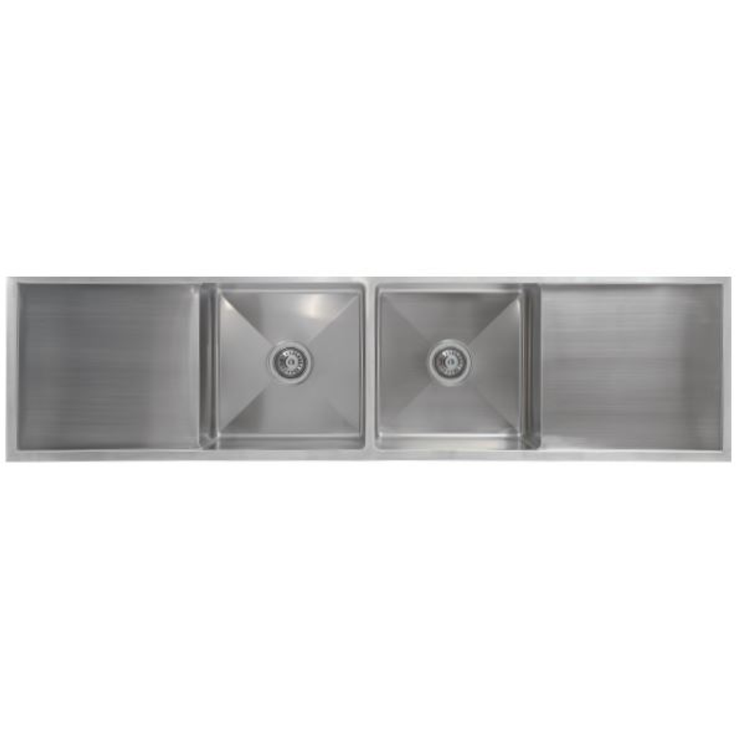 Interchange Uptown 250 Double Bowl Sink & Drainer Radius Corner - 1725 X 450 X 250