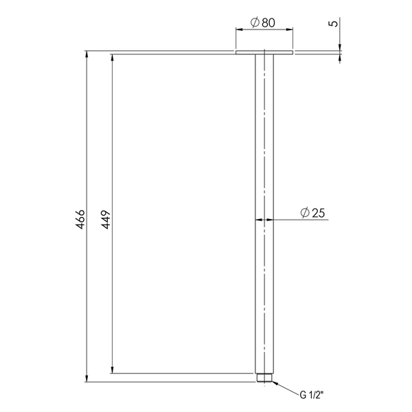 Phoenix Vivid Ceiling Arm 450Mm Brushed Bronze