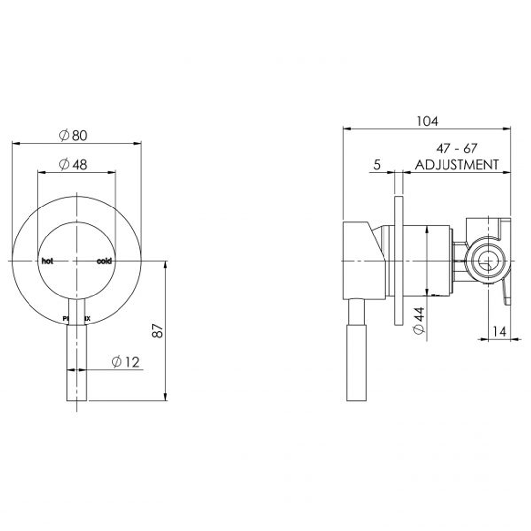 Phoenix Vivid Shower/Bath Mixer - Chrome