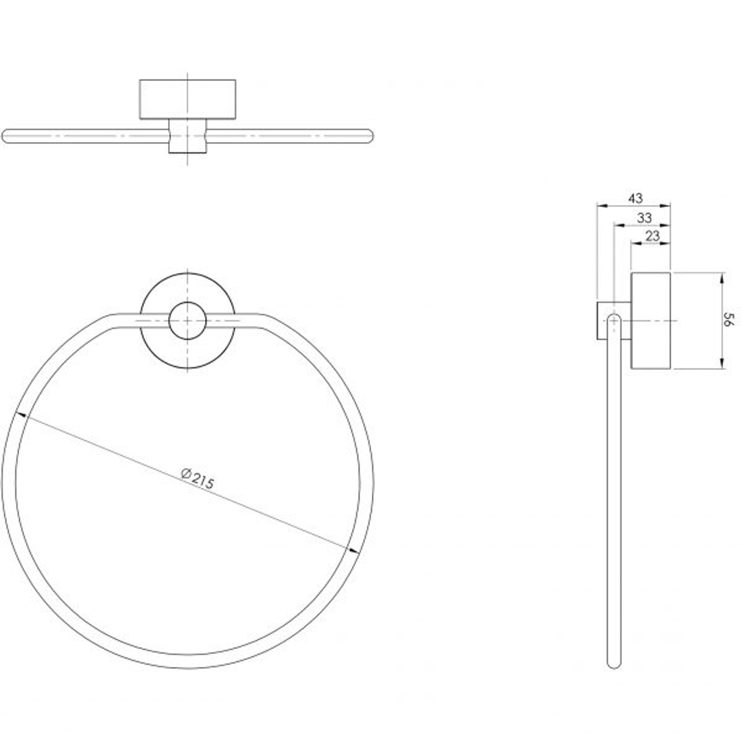 Phoenix Vivid Hand Towel Ring - Chrome