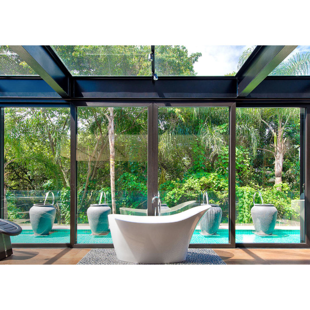 V+A Amalfi Freestanding Bath No Overflow Quarrycast White 1632mm