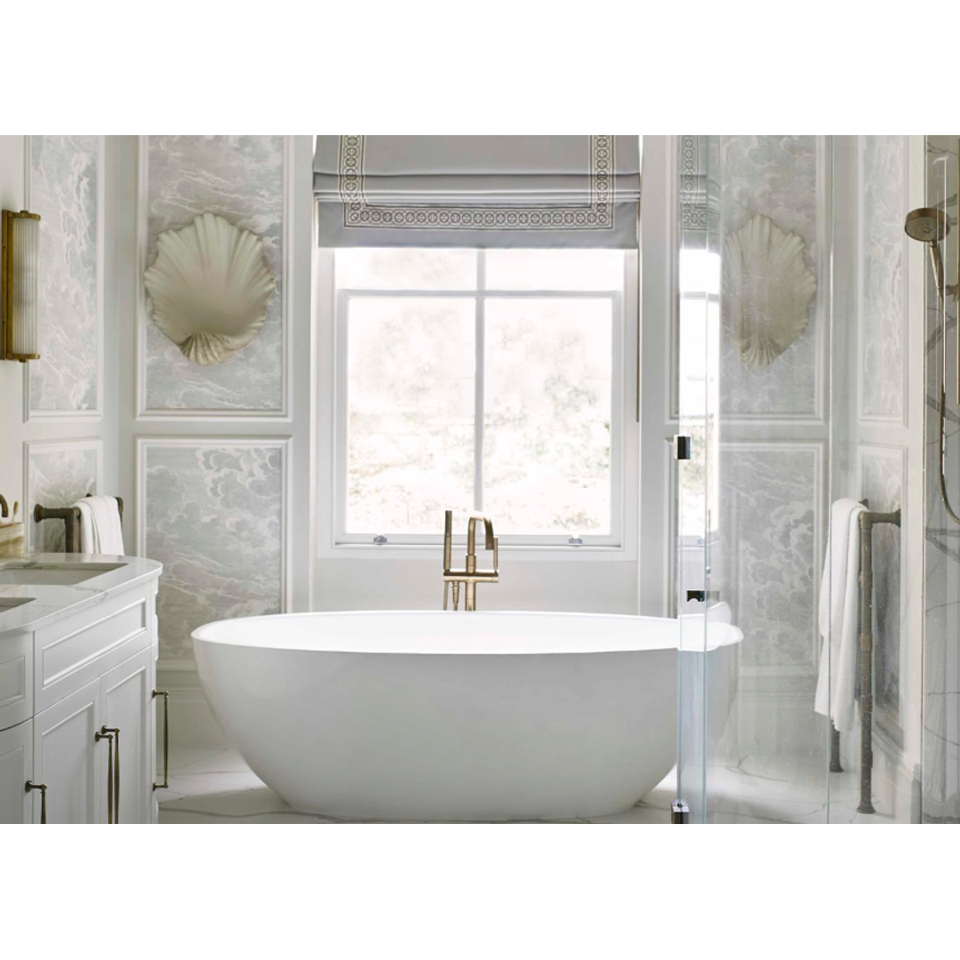 V+A Barcelona Freestanding Bath No Overflow Quarrycast White 1785mm