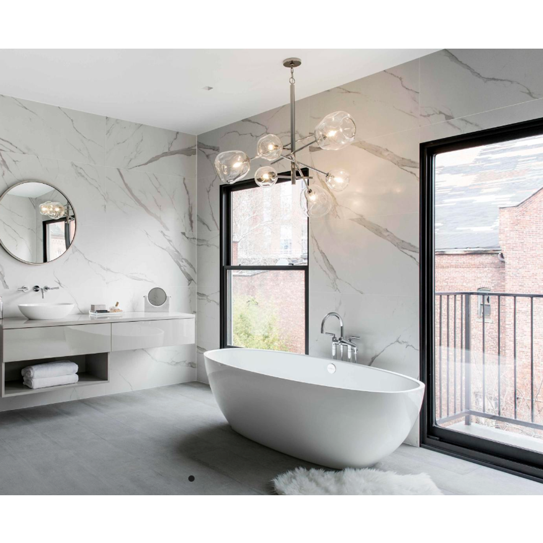 V+A Barcelona Freestanding Bath No Overflow Quarrycast White 1785mm