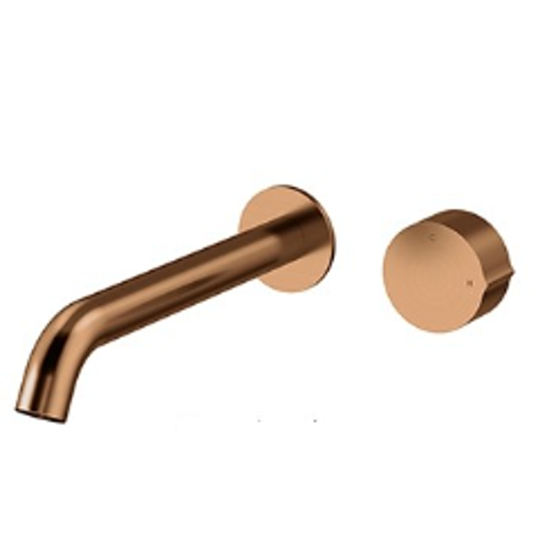 Streamline Venn Basin Mixer Wall Mount 220Mm Spout Ext Part Brushed Rose Gold Pvd