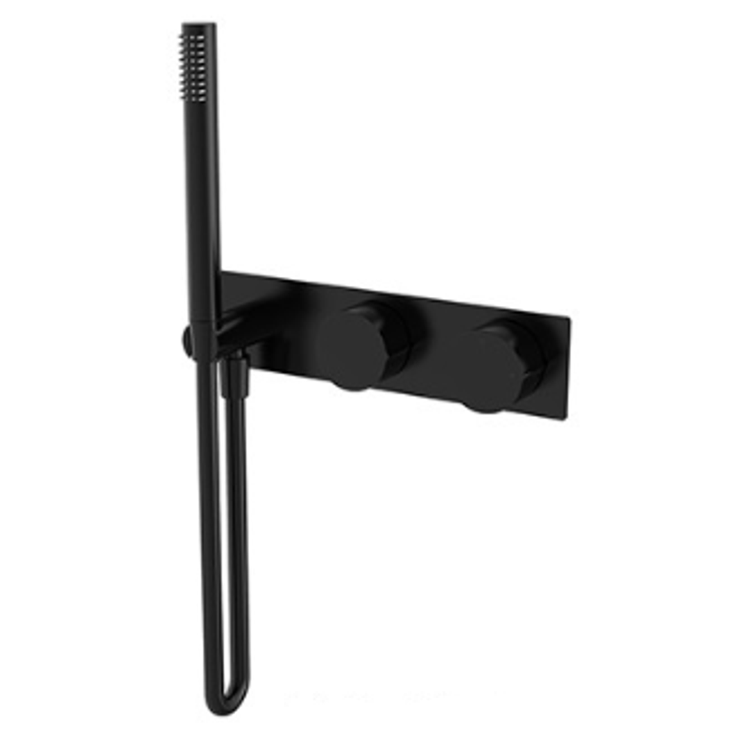 Streamline Venn Shower Mixer 3W Divert With Plat & H/Shw Ext Part M/Black