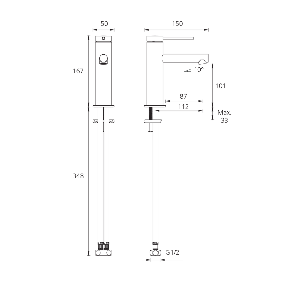 Oliveri VE106504FBN Venice Basin Mixer Stra Brushed Nickel