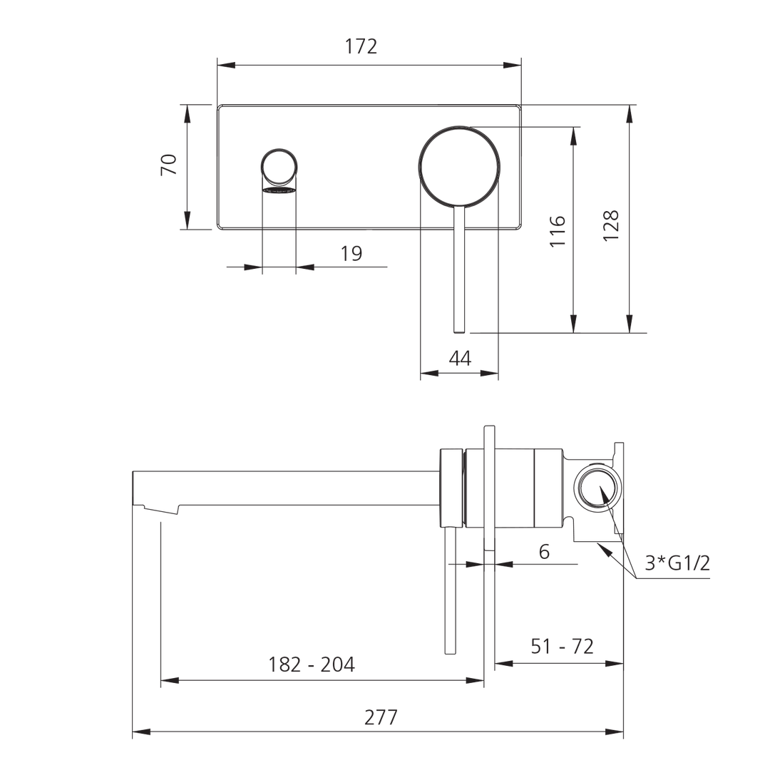 Oliveri VE108504FBN-TK Venice W/M Set Str Trm Brushed Nickel
