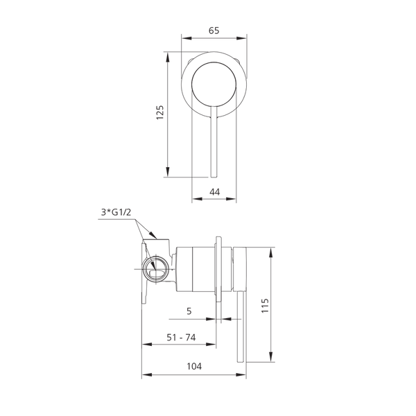 Oliveri VE111500FCR-TK Venice W/Mix Str Trim Chrome