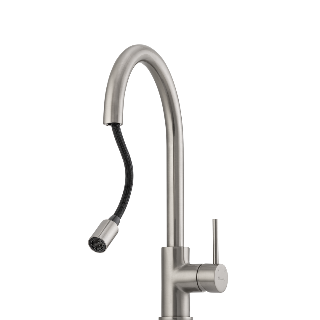 Oliveri VE520FBN-P Venice P-Out Gooseneck Mixer BN LEAD FREE