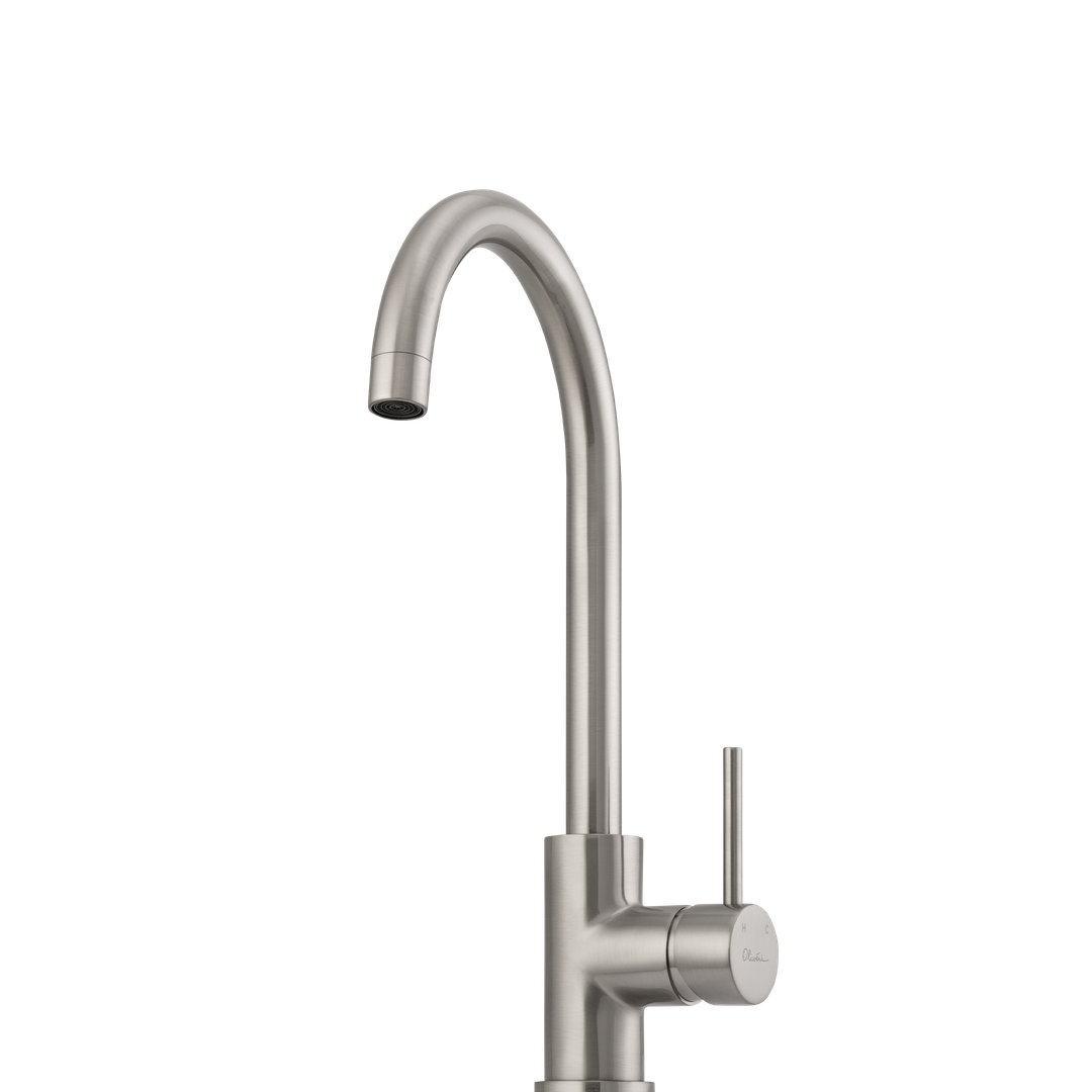 Oliveri VE520FBN Venice Goose Neck Mixer Brushed Nickel LEAD FREE