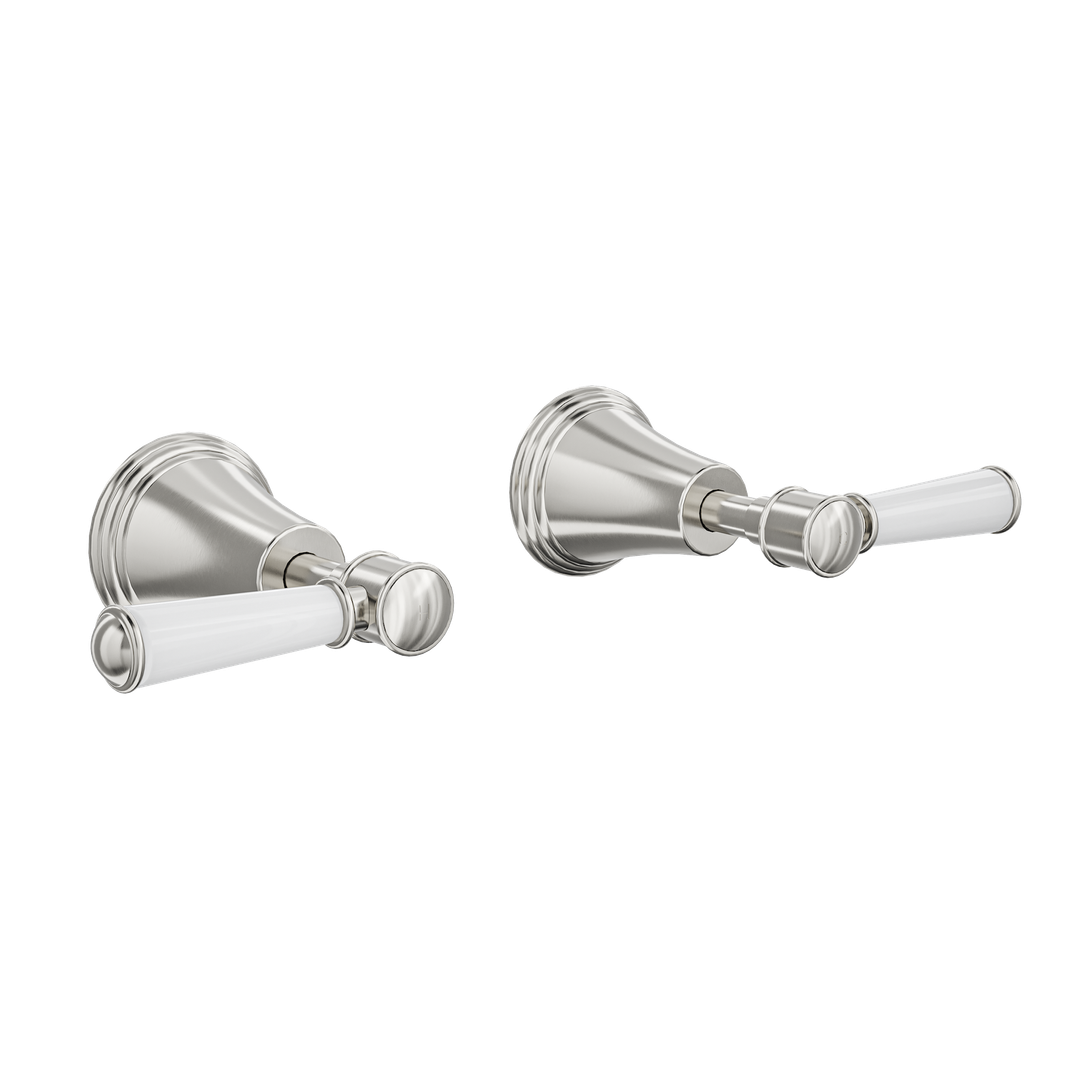 Linsol Vintage Lever Handle Wall Top Assemblies - Brushed Nickel