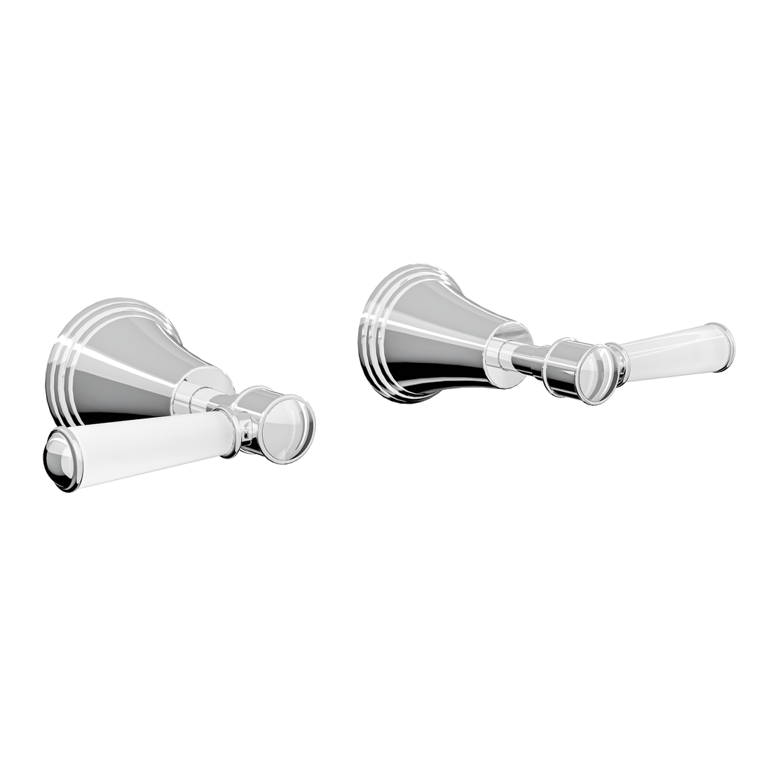 Linsol Vintage Lever Handle Wall Top Assemblies - Chrome