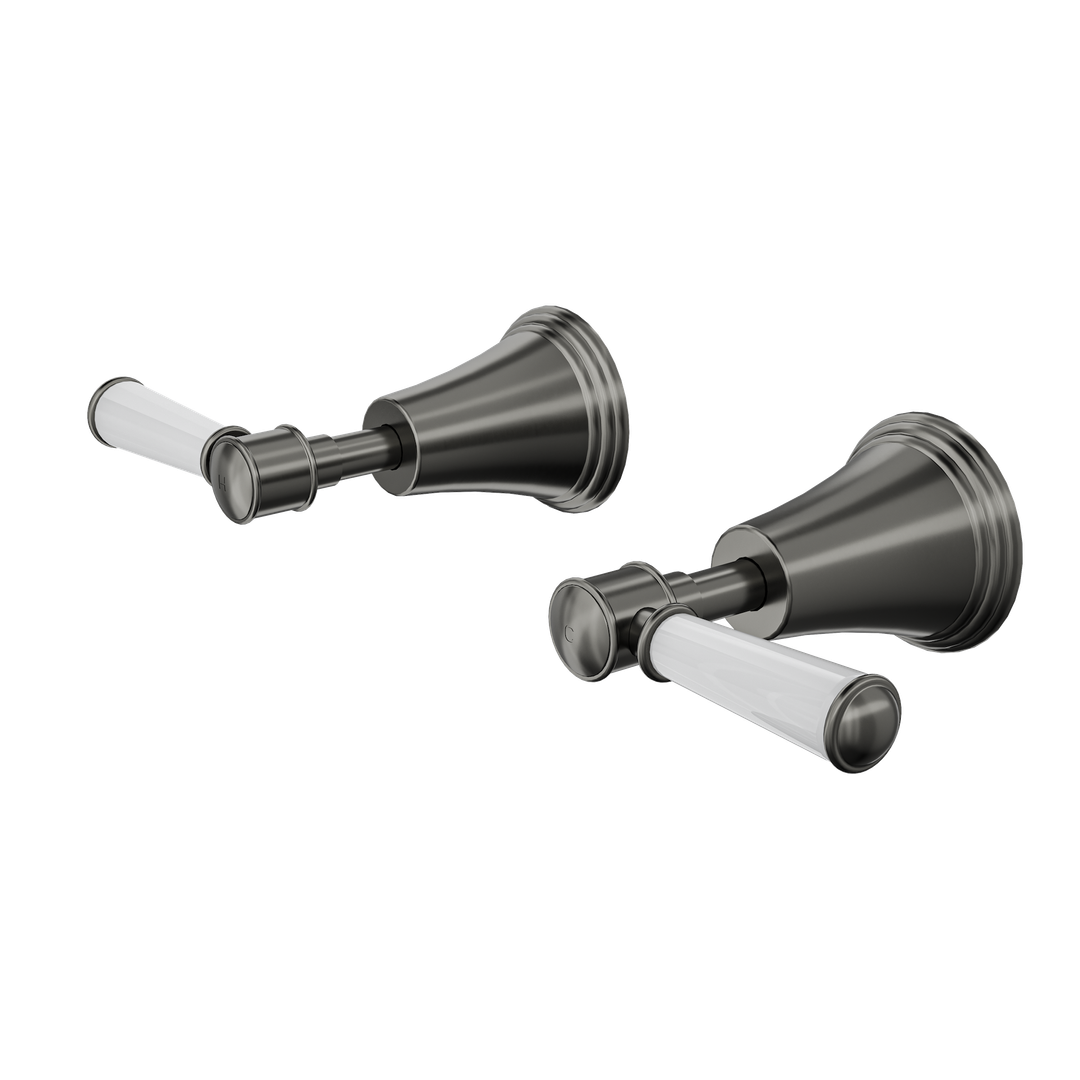 Linsol Vintage Lever Handle Wall Top Assemblies - Gunmetal