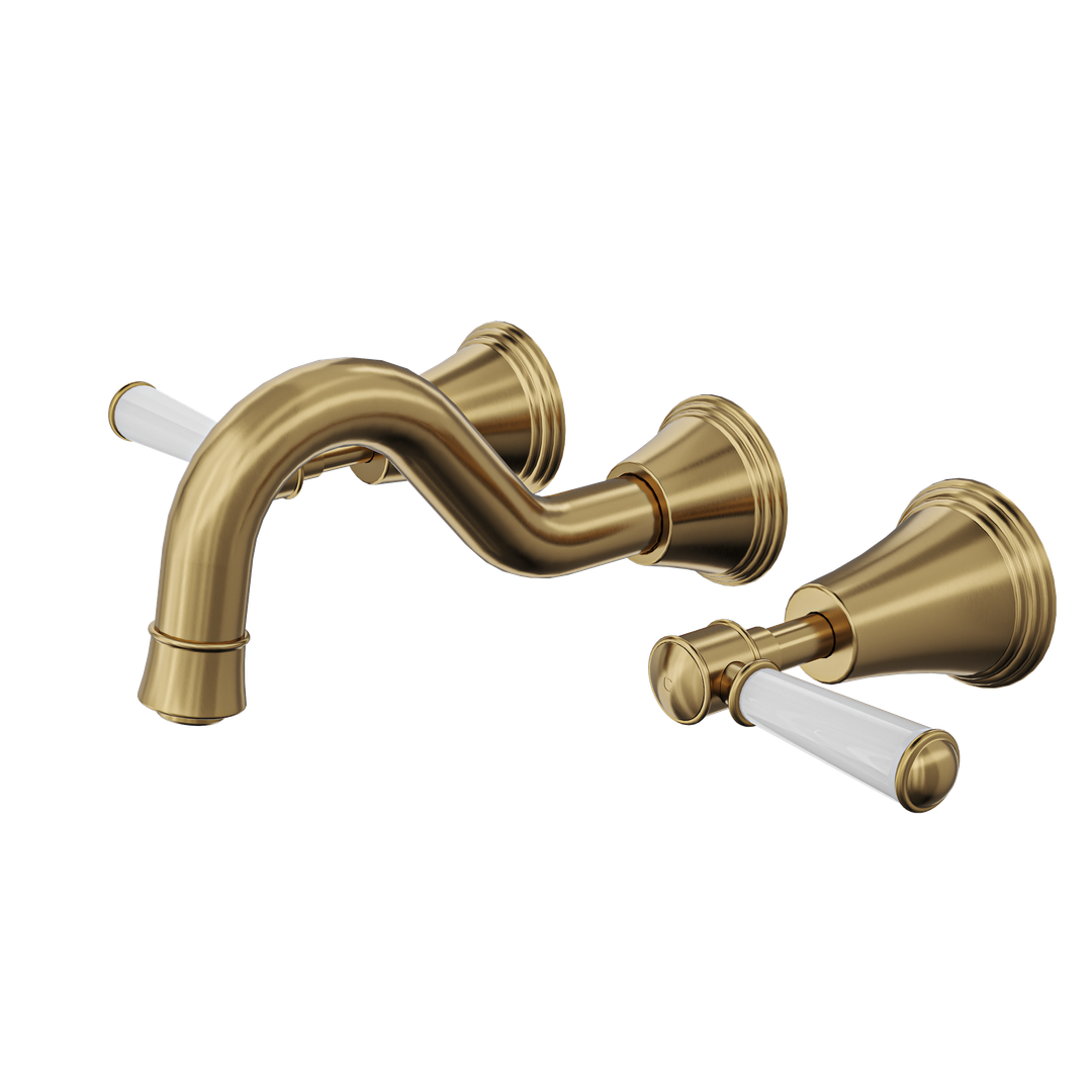 Linsol Vintage Lever Handle Bath Set - Brushed Brass