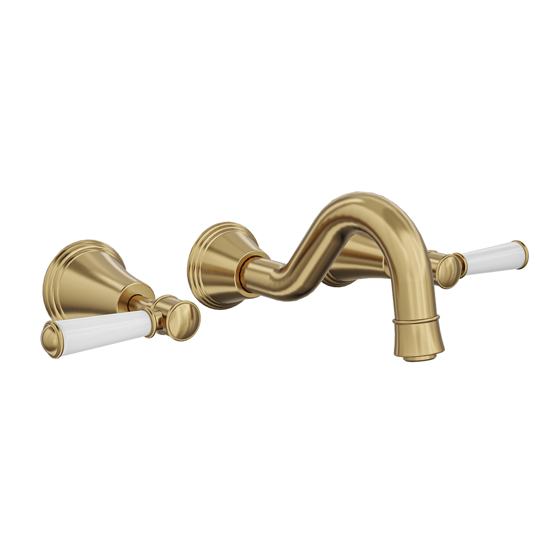 Linsol Vintage Lever Handle Bath Set - Brushed Brass