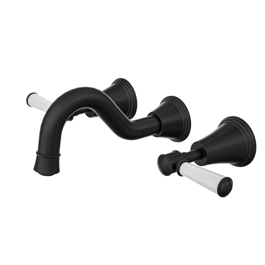 Linsol Vintage Lever Handle Bath Set - Matte Black