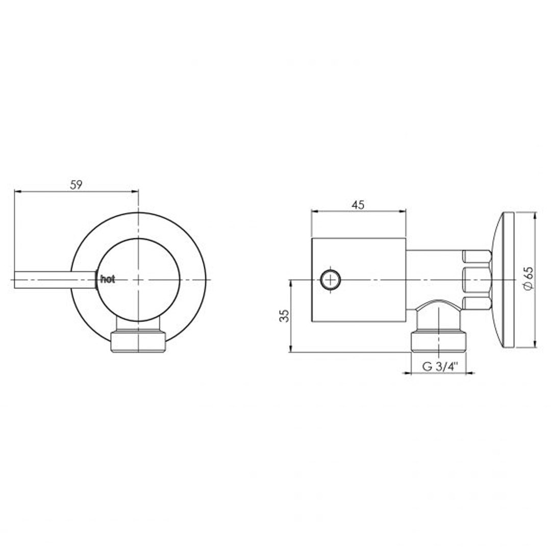 Phoenix Vivid Pin Lever Washing Machine Stops - Chrome Pair