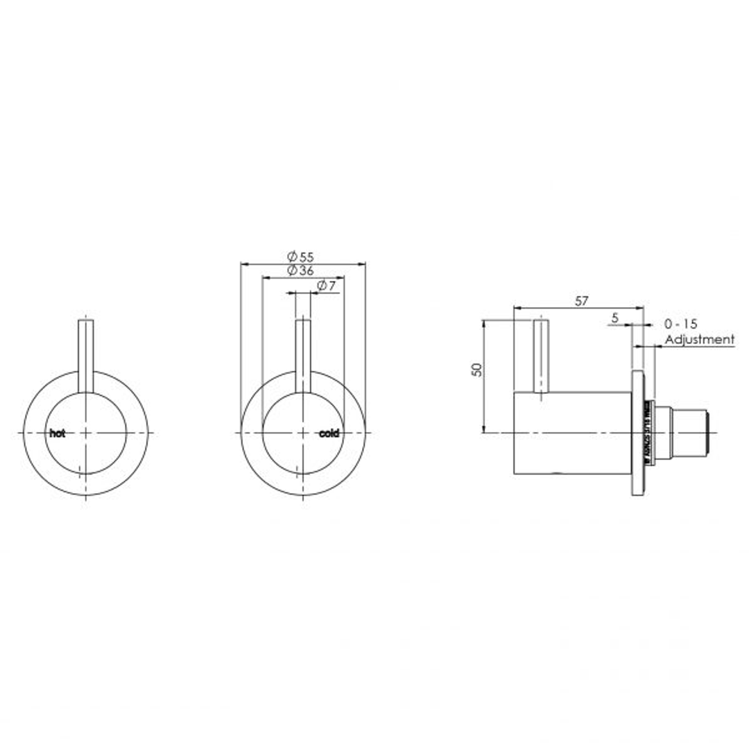 Phoenix Vivid Slimline Wall Top Assemblies - Chrome