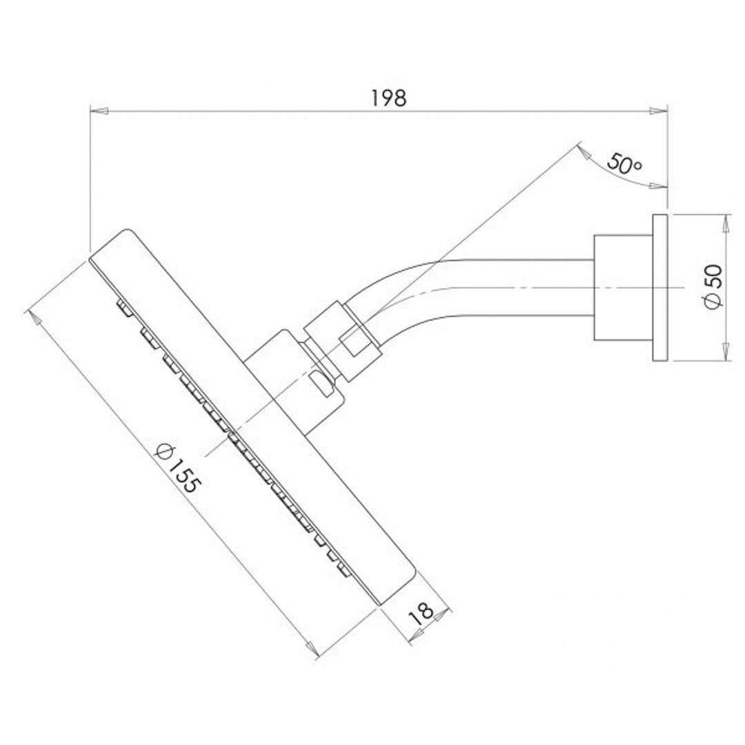 Phoenix Vivid Slimline Shower Arm & Rose 155mm