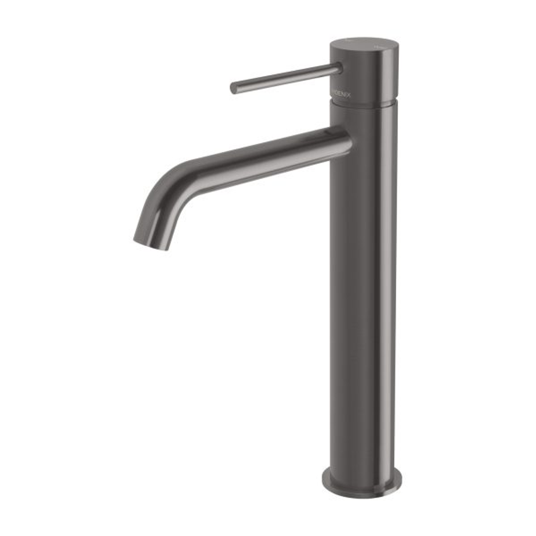 Phoenix Vivid Slimline Vessel Mixer Curved Outlet Brushed Carbon