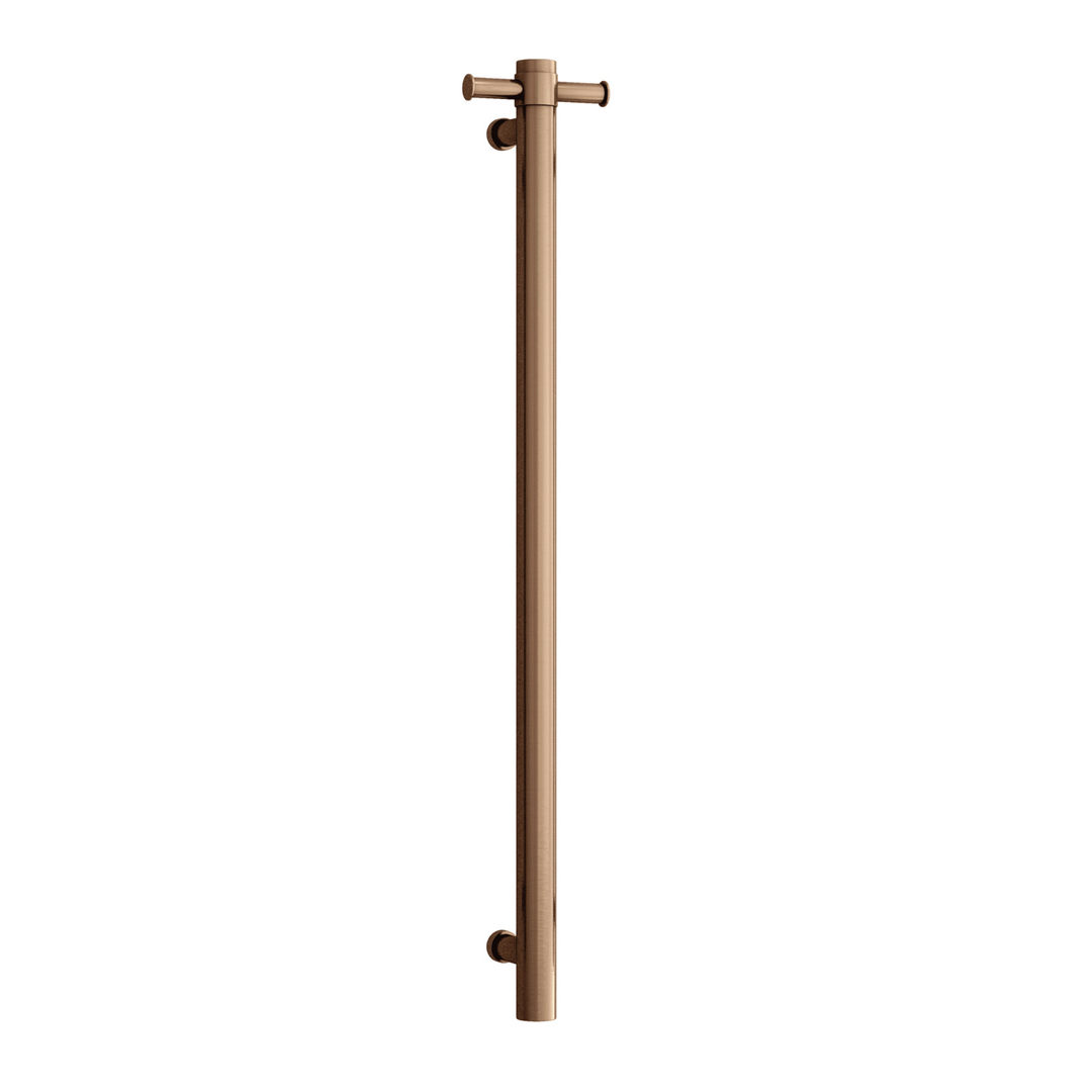 THERMORAIL STRAIGHT/ROUND 12VOLT VERTICAL BAR 900X142X100MM 22WATTS OPTIONAL HOOK - BRUSHED BRONZE