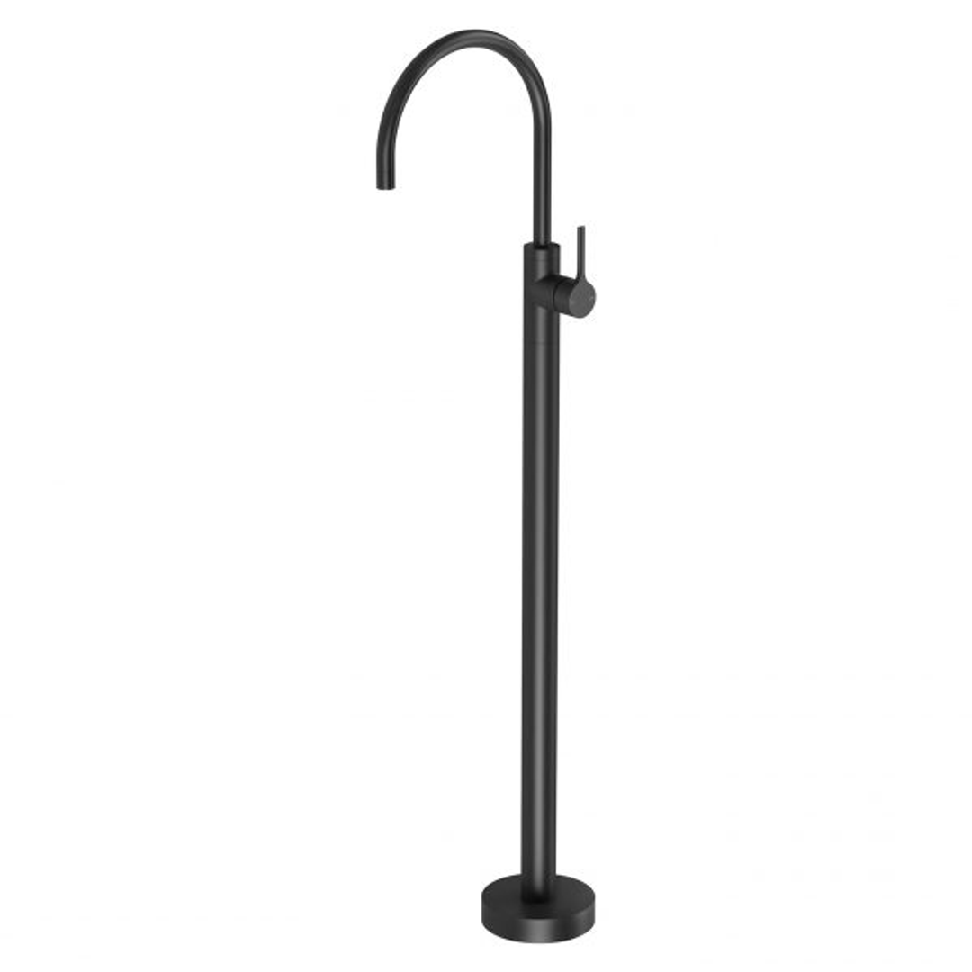 Phoenix Vivid Slimline Oval Floor Mounted Bath Mixer Matte Black Vv745-10