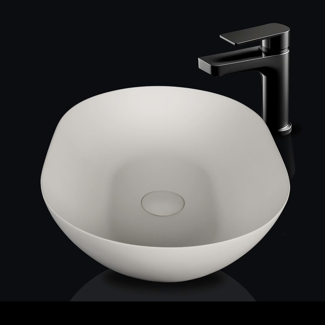 Kaskade Pure Oval Above Counter Basin 500Mm Matte White
