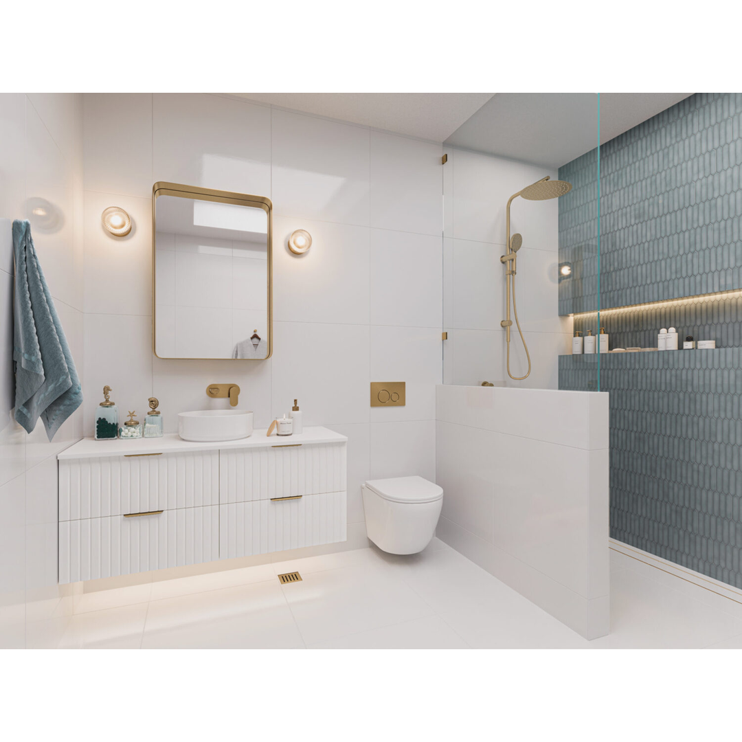 Linsol Capo 1-Plate Wall Basin Or Bath Mixer - Brushed Brass