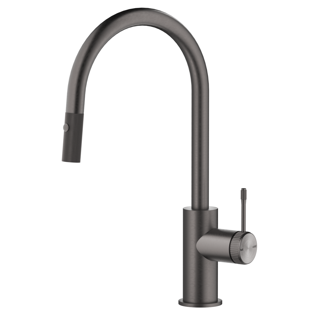 Bella Vista Mica Fluted Pull-Out Sink Mixer Gunmetal