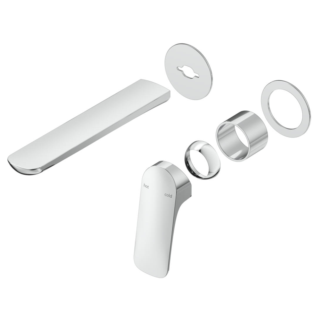 Bella Vista Kaza Wall Spout Combo Trim Kit Only Brushed Nickel