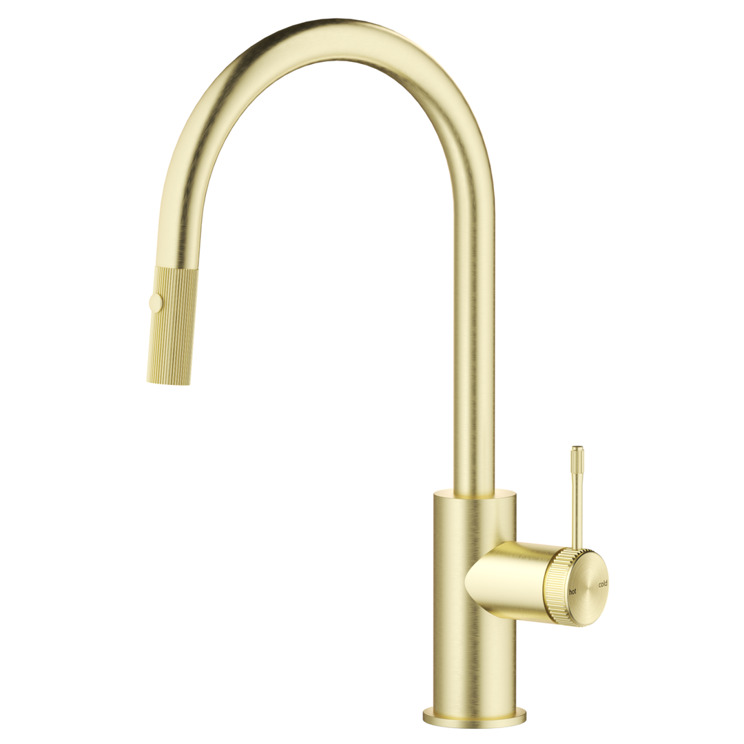 Bella Vista Mica Fluted Pull-Out Sink Mixer French Gold