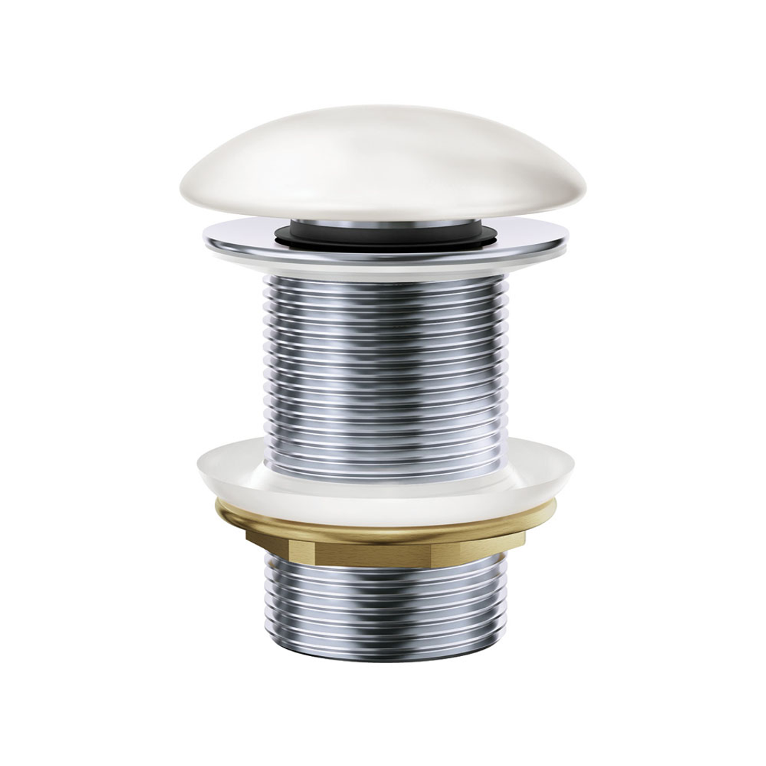 Fienza Pop-Up 32mm Non-Overflow Basin Waste, Gloss White Ceramic Cap