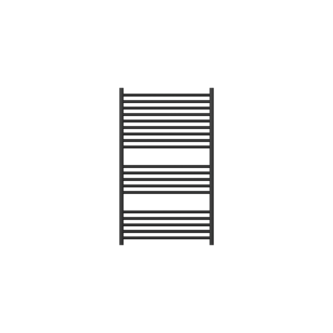Linsol Allegra 19 Bar Wide Heated Towel Rail - Matte Black