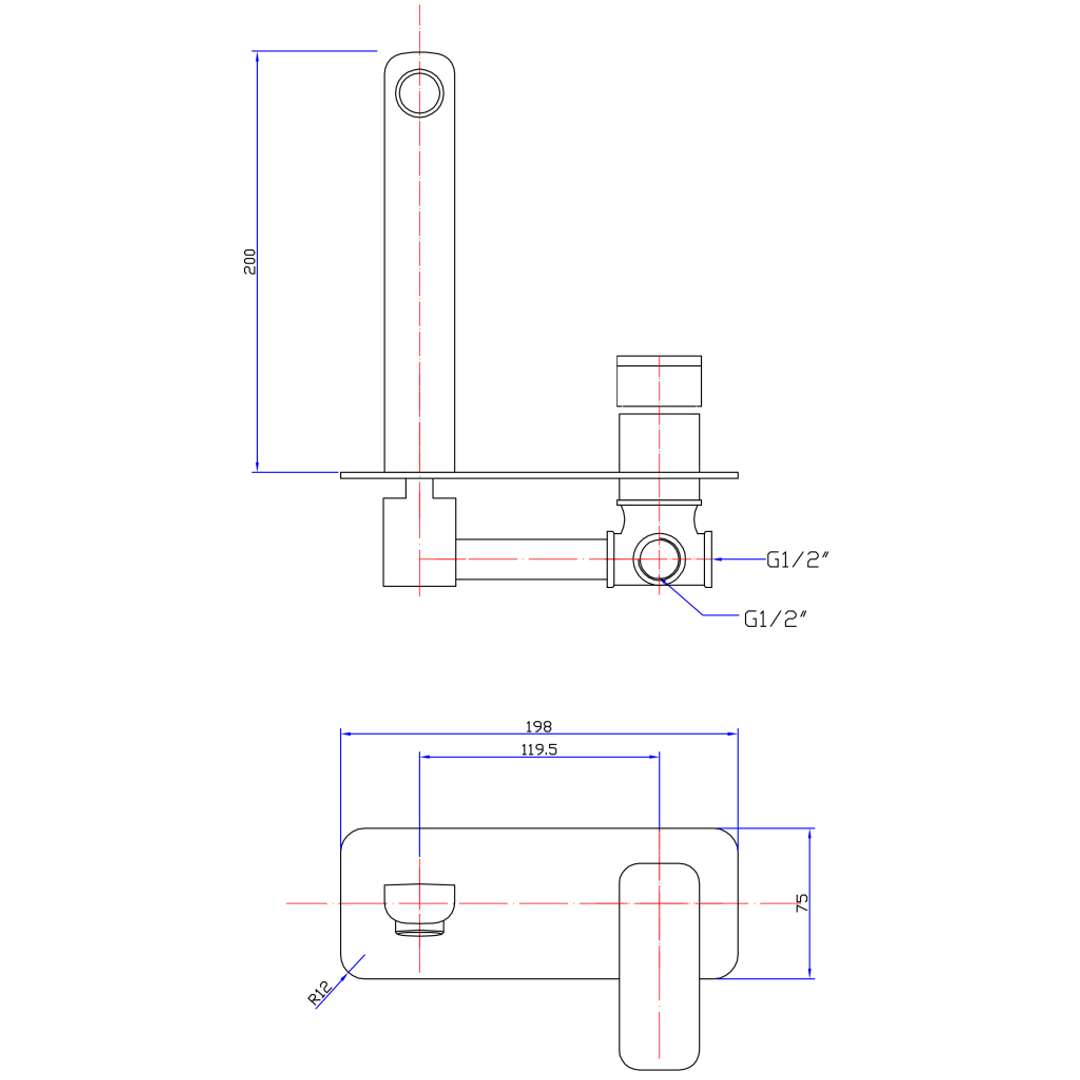 Bella Vista Chaser Mixer And Spout Combo Black