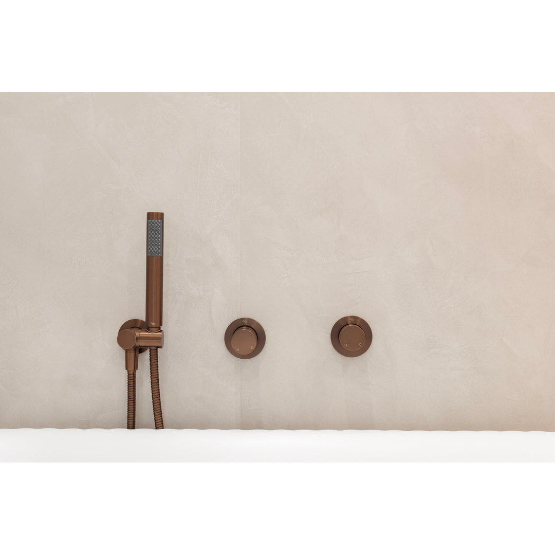 Meir Round Wall Mixer Pinless Handle Finish Kit Lustre Bronze