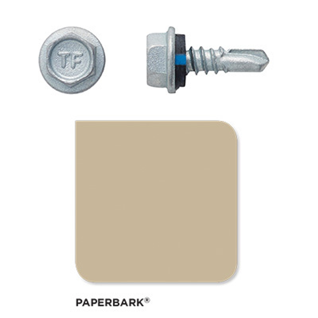 Hex Head Seal Screw 4 10# X 16Mm (100) Paperbark (Mer)