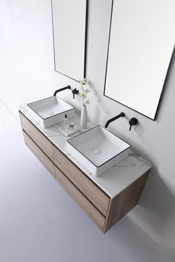 Aulic Macleod Gloss White With Black Edge Above Counter Basin