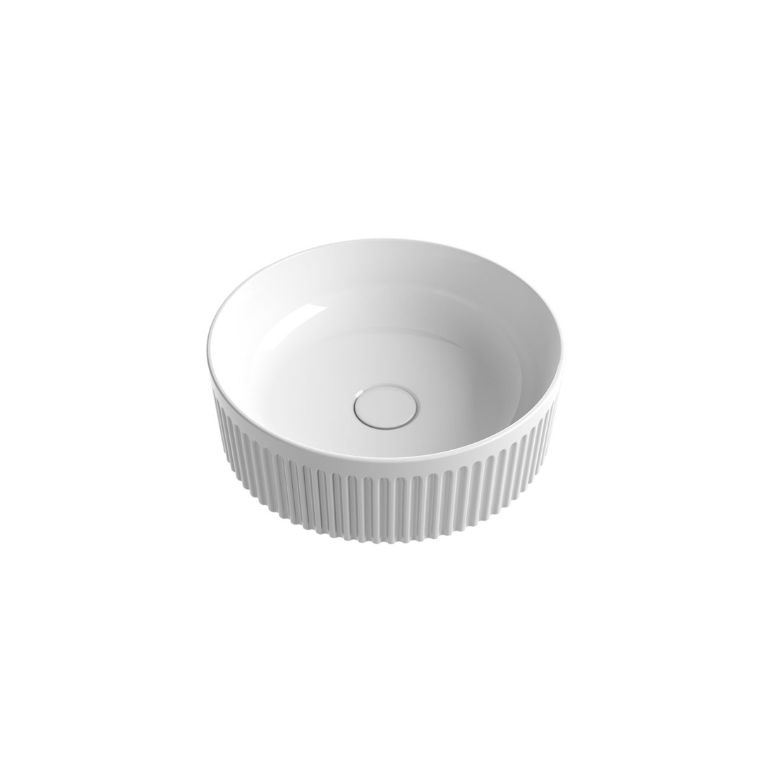 Aulic Lilac Gloss White Above Counter Basin With V Groove Surface 360X360X120Mm
