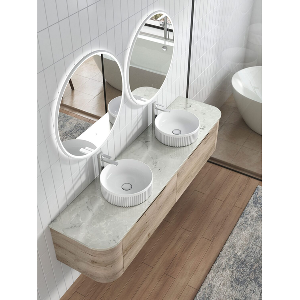 Aulic Lilac Gloss White Above Counter Basin With V Groove Surface 360X360X120Mm