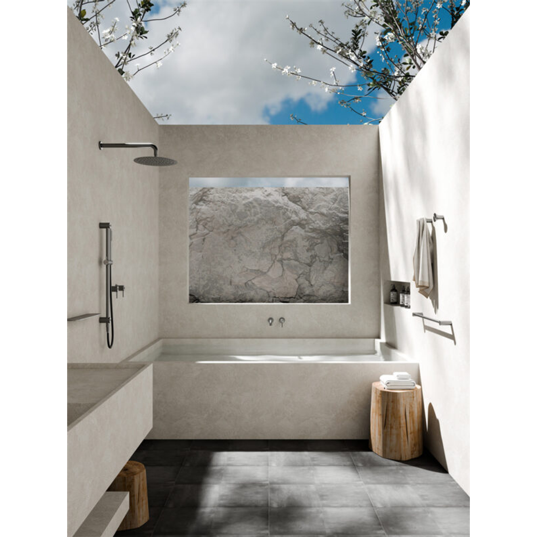 Nero Zen Stainless Steel Shower Rail With Outdoor Shower Hose Graphite