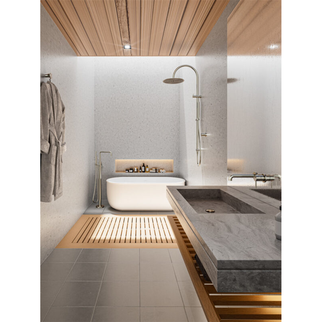 Nero Zen Stainless Steel Twin Shower Brushed Nickel